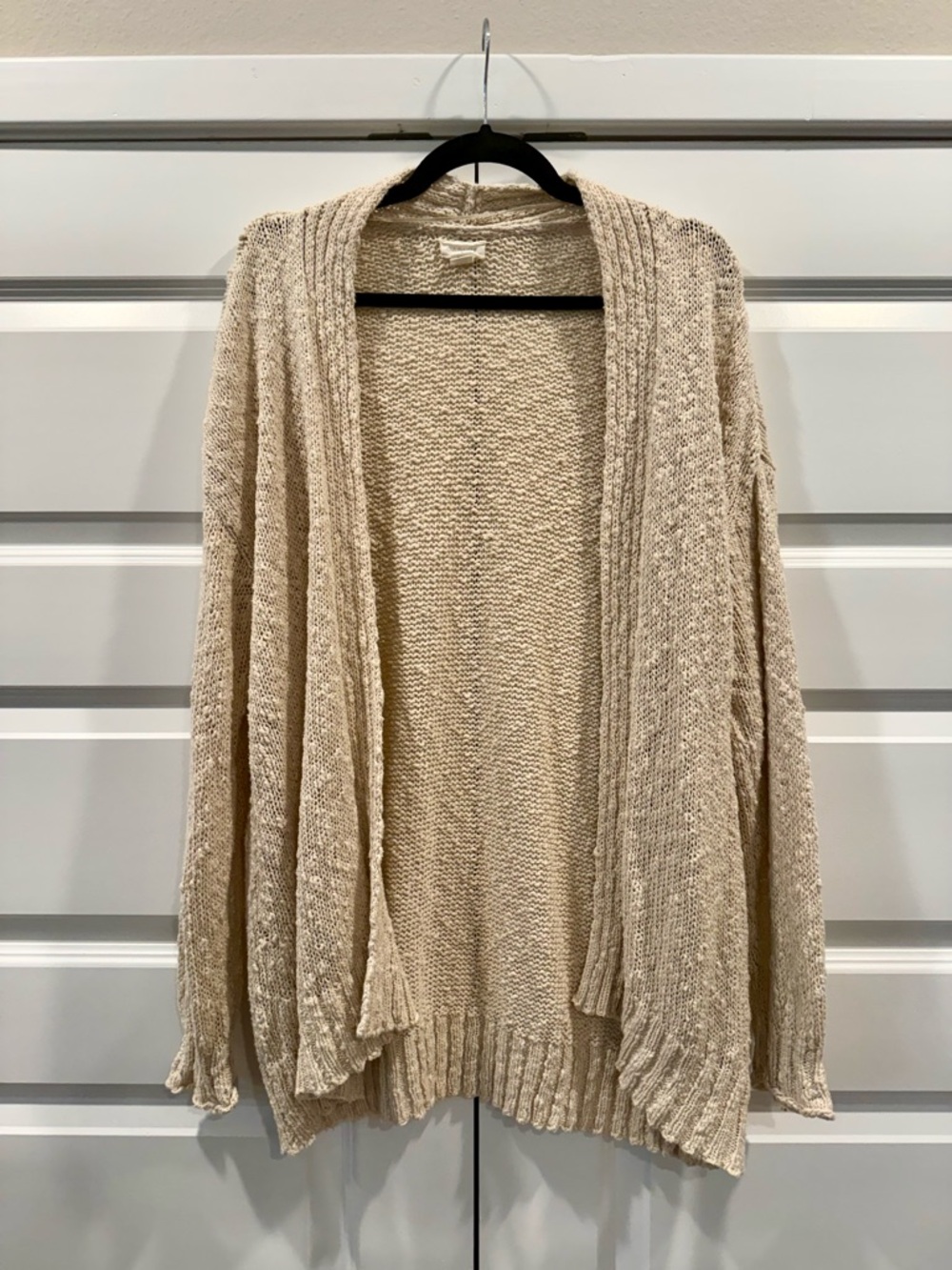 Caslon Open-Front Cream Knit Cardigan